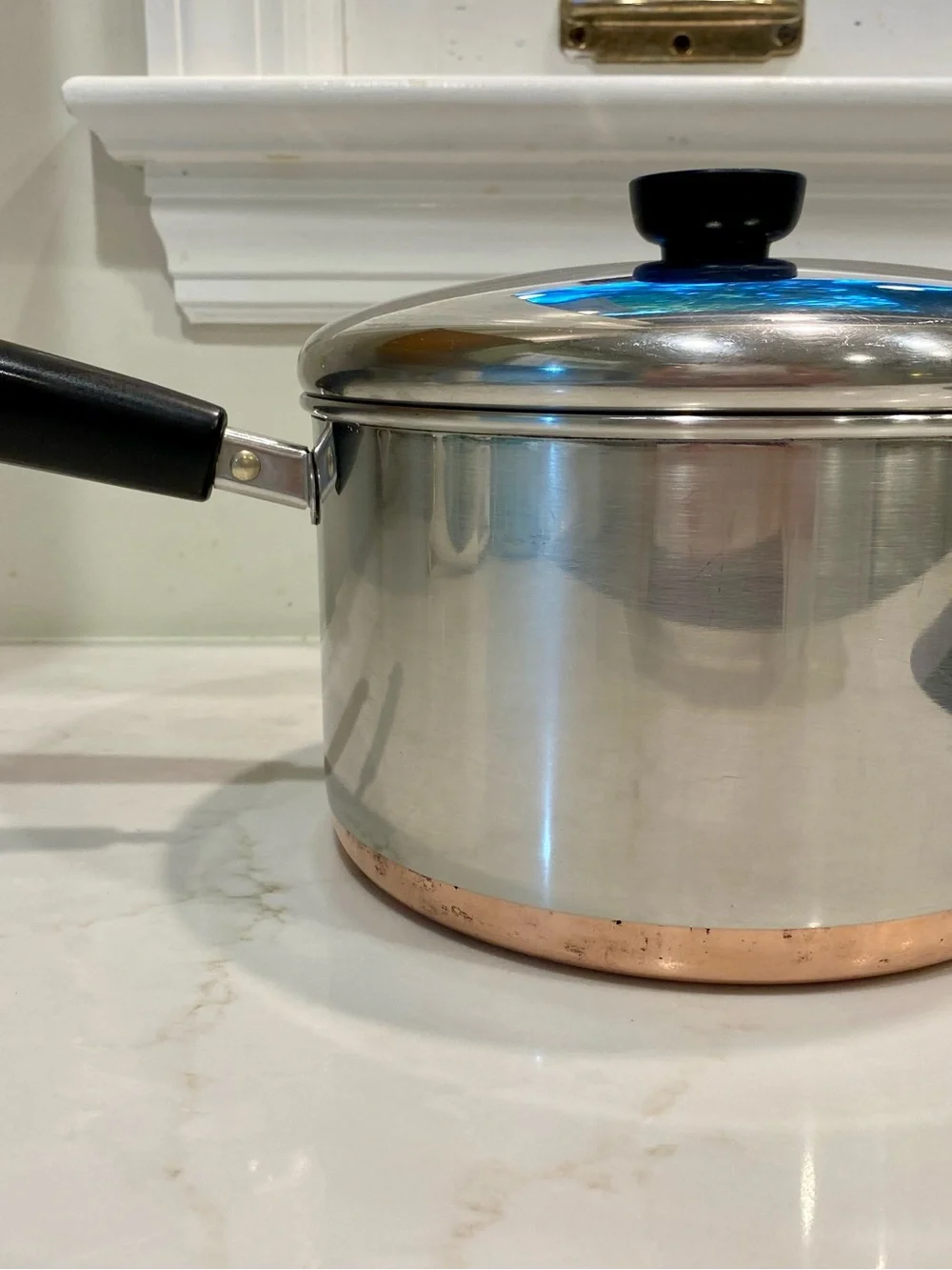 RARE Vtg Revereware Copper Clad 4 QT Pot & Lid. Made 1993 Clinton, IL. N I C E